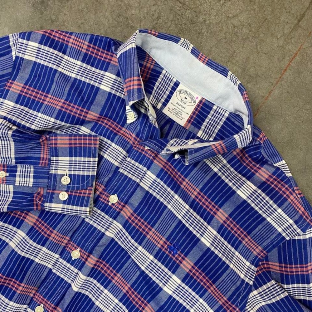 Brooks Brothers Regent‎ Plaid Button Down Shirt Non-Iron Size M